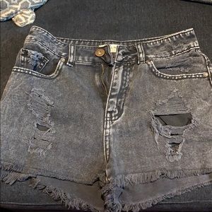 Bullhead acid wash high waist shorts